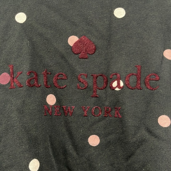 Kate Spade Broome Street Bakery Pink Dot on Black Cotton Terry Sweatshirt XS - Picture 5 of 11